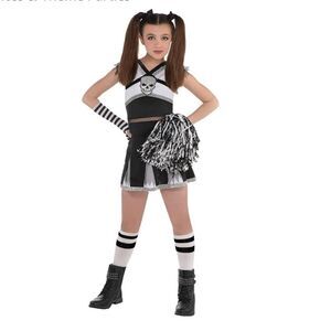 Amscan Black and White Cheerleader Costume Set for Kids Sz XL 14-16